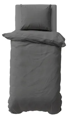 Produktbild von 2 teilige Uni Bettwäsche 135x200 cm Anthrazit Einfarbig Mikrofaser Bettbezug Garnitur Set