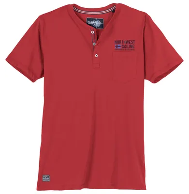 Produktbild von Redfield XXL Henley-T-Shirt rot Brusttasche