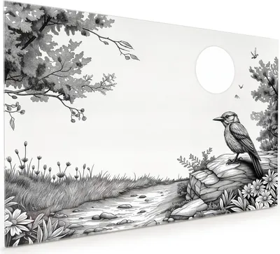 Produktbild von Küchenrückwand Spritzschutz Glas mit Motiv Natur Illustration 40 x 40 cm