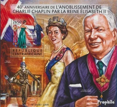 Produktbild von Briefmarken Zentralafrikanische Republik 2015 Mi Block 1344 (kompl. Ausgabe) postfrisch Charlie Chaplin