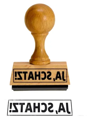 Produktbild von Holzstempel mit Aufdruck 'Ja, Schatz!'