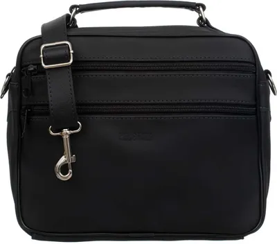 Immagine prodotto di Borsa Kaletnik Oktan in pelle bovina – tracolla regolabile, scomparti multipli, cerniere – Per tutti i giorni e il lavoro – Nero