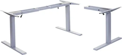 Produktbild von Gestell HWC-D40, variables Tischgestell für Eck-Schreibtisch, elektrisch höhenverstellbar Memory 45kg  grau