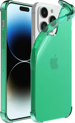 Produktbild von Smartphonica iPhone 14 Pro Max  transparente stoßfeste Silikonhülle mit Bumper - Grün