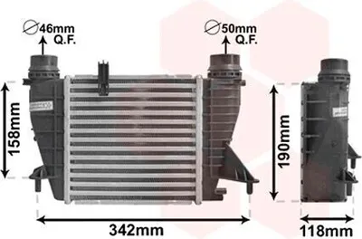 Produktbild von VAN WEZEL 43004553 Ladeluftkühler LLK für RENAULT Clio III Schrägheck (BR0/1, CR0/1) Turbo Intercooler
