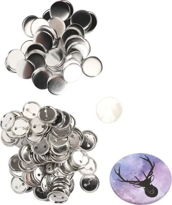 Produktbild von 100 Set Pin zurück Taste Teile Blank Glättung Metall Langlebige Clipzubehör für Abzeichenhandwerk DIY 56 mm