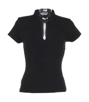 Produktbild von Kustom Kit Damen Kurzarmtop mit V-Slit, Größe:XL (20/22), Farbe:Schwarz