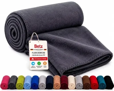 Produktbild von Betz Fleecedecke 130x170 cm 180g/m² – weiche Wohndecke & Kuscheldecke – Flauschige Sofadecke Tagesdecke – Leicht, wärmend & pflegeleicht - anthrazit