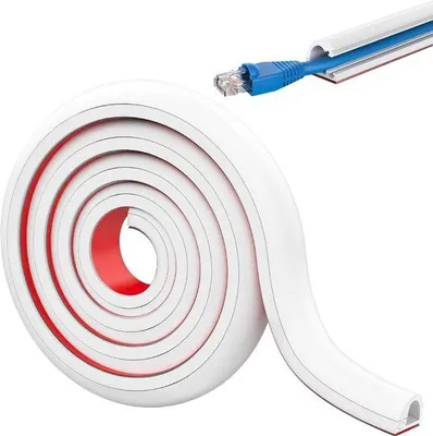 Produktbild von Selbstklebender Kabelboden - 4 m - weiß - für ein ordentliches Interieur
