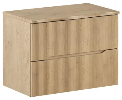 Produktbild von Badplaats Waschbeckenunterschrank  Nordic 80 cm – Eiche - Hängend met 2 Schubladen