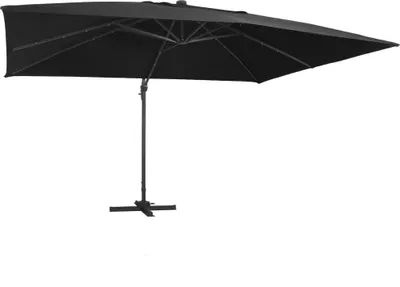 Obrázek produktu pro Konzolový slunečník s LED a hliníkovou tyčí 400 x 300 cm černý