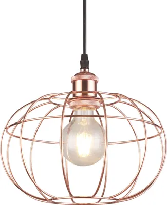 Produktbild von GTV Pendelleuchte VIELA - Hängeleuchte Kugel aus poliertem Kupfer, ?27,5 cm, Loft & Glamour Design, dekorative Deckenlampe, E27 Fassung einflammig