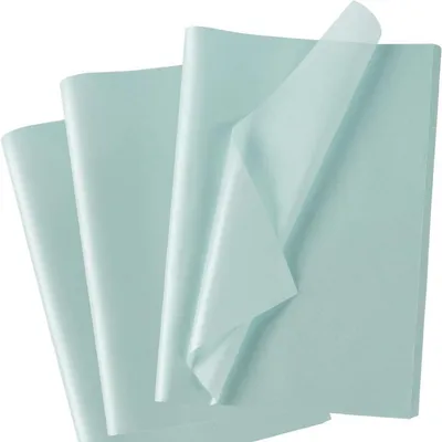 Immagine prodotto di Carta velina color cielo metallizzato, formato 50 x 35 cm, confezione da 60 fogli, ideale per sacchetti regalo e imballaggi