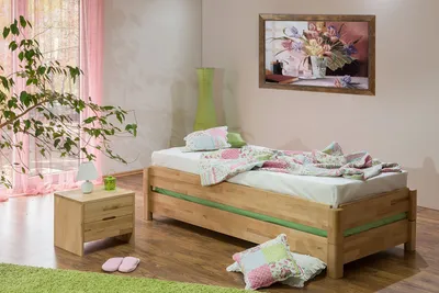 Produktbild von Gästebett Stapelbett 2er Set - MOBY -90x200 Buche massiv inkl.Rollrost