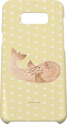 Produktbild von Mr. & Mrs. Panda Samsung Galaxy S8 plus Handyhülle  Robbe Liegen - Gelb Pastell - Geschenk, Nordsee, Strand, Handycover, Meerestier, Lustige Sprüche, Cover, Ostsee, Handy