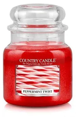 Zdjęcie produktu dla Świeca zapachowa Country Candle Peppermint Twist, średnia, dwupłomykowa (453 g)