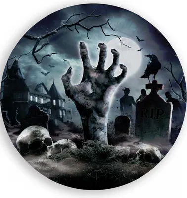 Produktbild von Zombie Friedhof Pappteller für Halloween 6 St.
