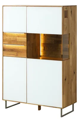 Immagine prodotto di MASSIVMOEBEL24 | Credenza in legno di quercia 94x43x144 natur / oliato bianco WIEN #125