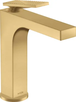 Produktbild von Einhebel-Waschtischmischer AXOR CITTERIO 160 m ZAG HGri Rautenschliff bru gold optic Hebelgriff, Rautenschliff brushed gold optic