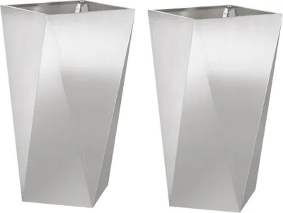 Zdjęcie produktu dla Donica 2 pcs Srebrny 40 x 40 x 75 cm Stal nierdzewna