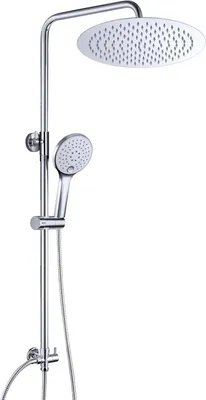 Zdjęcie produktu dla System prysznicowy z regulacją wysokości, deszczownica o średnicy 25 cm, wykonana ze stali nierdzewnej, przeznaczona do wanny