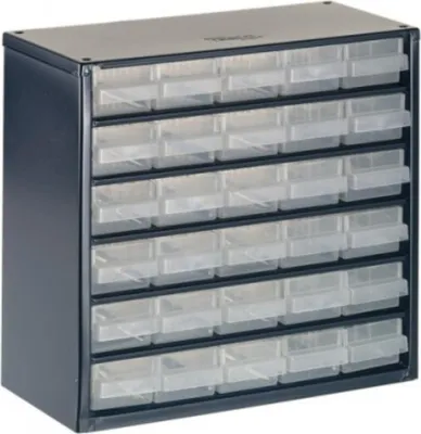 Image de raaco 630-00 Small parts container (W x H x D) 306 x 283 x 150 mm No. of compartments: 30 Content 1 pc(s)