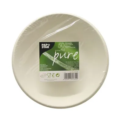 Obrázok produktu pre Papstar 81330, Misa, Kolo, cukrová trstina, Biela, Jednofarebné, 50 kusov