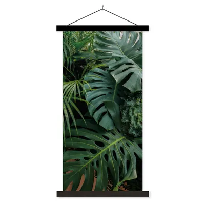 Produktbild von MuchoWow® Textilposter Pflanzen - Dschungel - Blätter - Tropisch 90x180 cm mit schwarzem Rahmen - Dekoration Wohnzimmer