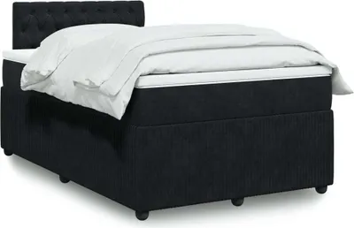 Produktbild von Langlebige Boxspringbett mit Matratze Schwarz 120x200 cm Samt Gästebett mit Lattenrost Möbel6318059