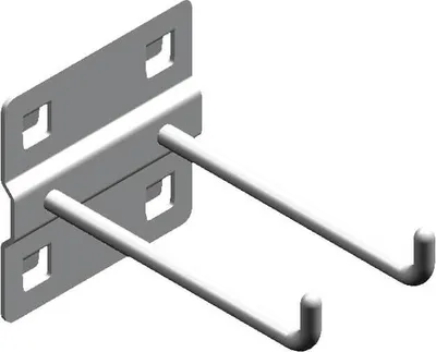 Produktbild von Kunzer Doppelhaken, lang für Rückwandlochung 10 mm x 10 mm WES1715.1