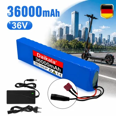 Productafbeelding van 36V Lithium-ion batterij, 36000mAh, 10S3P, hoge capaciteit, geschikt voor elektrische fietsen en elektrische scooters