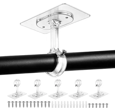 Gardinenstangenhalter, 6 Stück, transparent, ohne Bohren