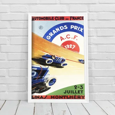 Produktbild von Poster - Canvas - Leinwand - 42 cm x 59,4 cm - Fahrzeug Grand Prix von Frankreich