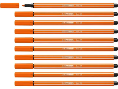 Image de Stylo feutre Premium - STABILO Pen 68 - Pack de 10 - jaune rouge