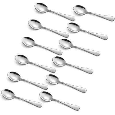 Espressolöffel 12er-Set, 10,2 cm, Edelstahl, silber