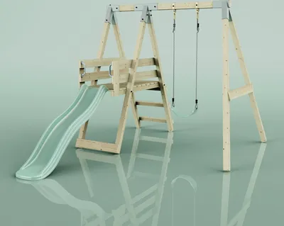 Produktbild von OutdoorToys Schaukel Amsel aus Holz in Grün Mintgrün