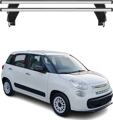 Image de Menabo Barres de toit Transversales pour Fiat 500L 2012-2024 Alu Gris ABE 2x