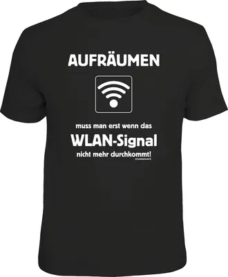 Produktbild von Lustiges T-Shirt mit WLAN-Motiv aus 100% Baumwolle, Standard 100