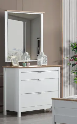 Produktbild von Kommode Anrichte Highboard Buffet Kommoden Spiegel Sideboard Schrankkommode 2tlg