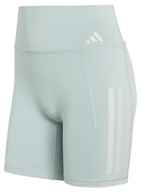 Image de Legging de sport pour femmes Adidas Optime, modèle 3 bandes, couleur vert sauge, taille XXS, longueur 7 pouces