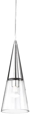 Zdjęcie produktu dla Ideal Lux CONO SP1, Elastyczny montaż, Chrom, Przezroczysty, Szkło, Metal, Szkło, Kuchnia