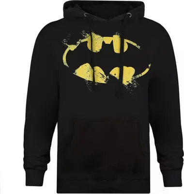 Obrázek produktu pro Batman - Mikina s kapucí a logem pro muže TV239 (L) (černá/žlutá)
