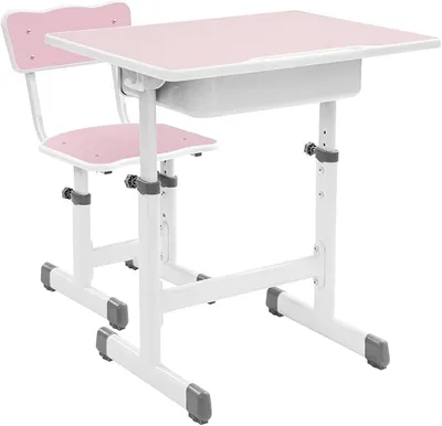 Imagen del producto de Escritorio infantil con altura ajustable, set de escritorio para estudiantes con silla