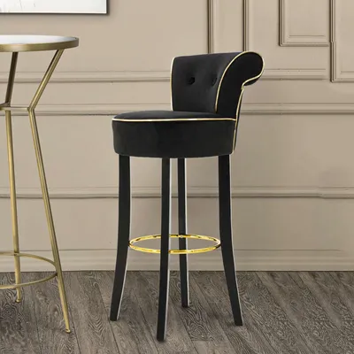 Immagine prodotto di Tupiza - Sgabello, 46x48x96h cm Nero, Imbottito