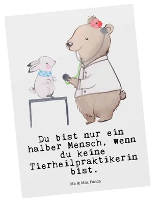 Produktbild von Mr. & Mrs. Panda Postkarte Tierheilpraktikerin Herz - Weiß - Geschenk, Fotokarte, Postkarten, Ansichtskarten, Ansichtskarte, Grußkarte