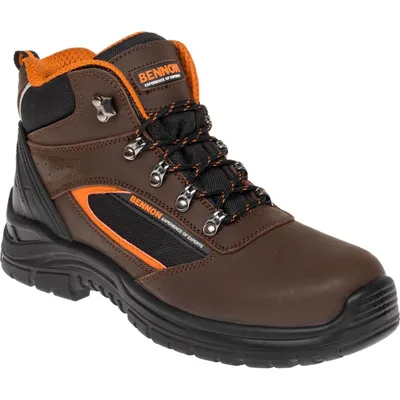Produktbild von Bennon FARMIS O1 Stiefel Boots Arbeitsschuhe Vollleder Berufsschuhe für Herren, robust & leicht, Farbe: Braun Größe 44