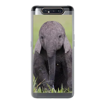Produktbild von MuchoWow® Handyhülle Schutzhülle Hülle für Samsung Galaxy A80 Elefant - Baby - Tiere - Gras - Natur Silikon Softcase Handy Hülle - Schutzdeckel