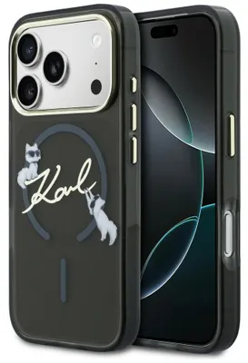 Immagine prodotto di Custodia Karl Lagerfeld Iml Choupettes Karl Script Logo Magsafe per iPhone 17 Pro, nera