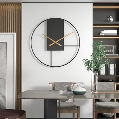 Produktbild von OKWISH Metall Wanduhr 50 cm Eisenkunst geräuschlos Wohnzimmer-Wanduhr Vintage-Wanduhr Römischen Ziffern