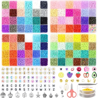 Immagine prodotto di Set di perline da 4 mm - 12.000 pezzi, ideali per la creazione di braccialetti fai-da-te